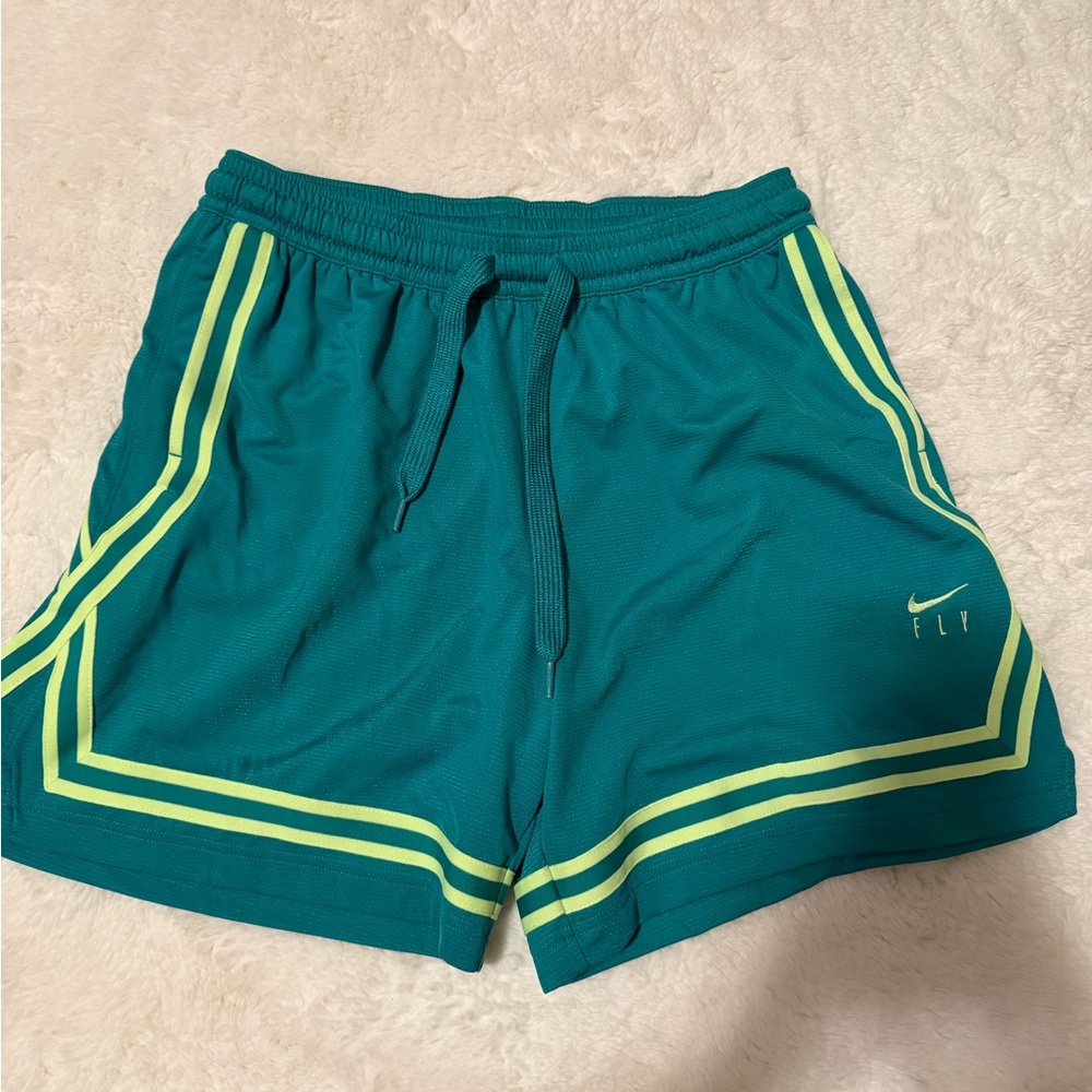 Nike Green Shorts with Lime Accents